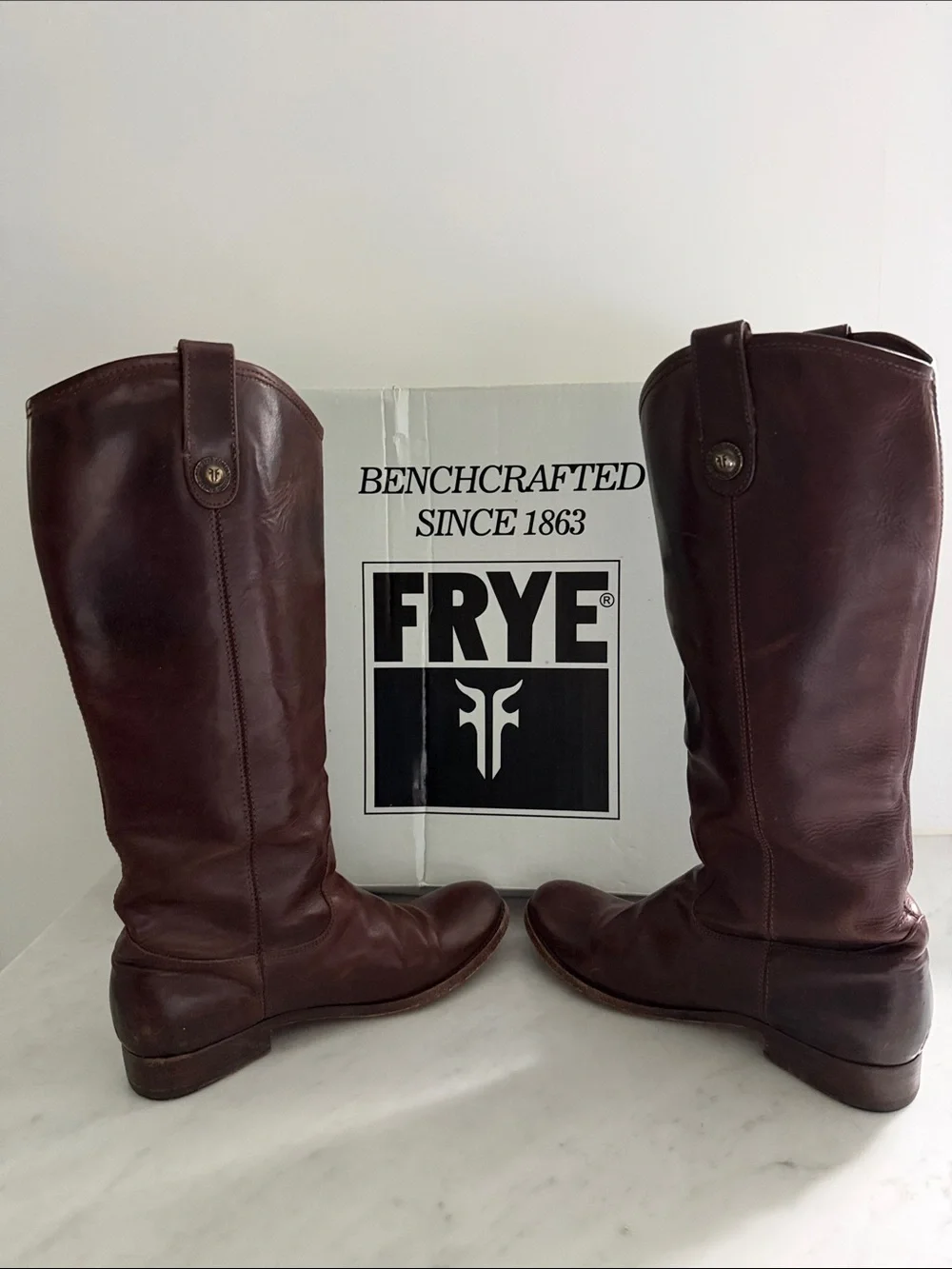 Frye Tall Pull-On Riding Boots in Brown